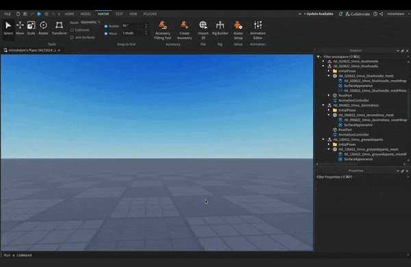 Add a new Mesh to Roblox Studio to import it as a Roblox Accessory
