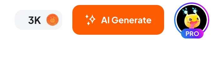 An image of a button that says "AI generate" from the customuse website. This button is used to create Roblox outfits and Minecraft skins using a prompt.
